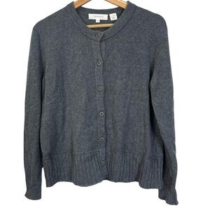Inhabit Luxury Cashmere Cardigan Sweater Size Medium In Grey Heather Marled